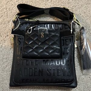 Steve Madden Embossed Black Crossbody Bag